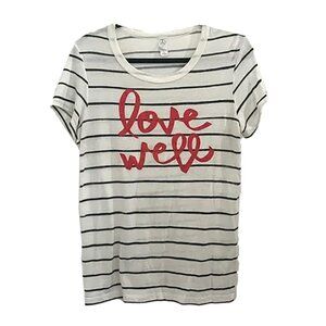 Alternative Apparel Love Well Striped Tee with Red Script